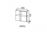 Шкаф навесной угловой 850 Ш850у Волна 850х720х296
