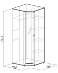 Спальня Милана Шкаф угловой 2 860х860х2113