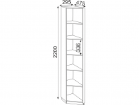 Угловая секция Глэдис М25 ШхВхГ 295х2200х475 мм